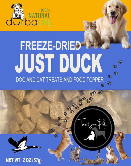 Just Duck Freeze-Dried Dog & Cat Treats Food Topper 2oz (57g) Single Ingredient - Just Duck